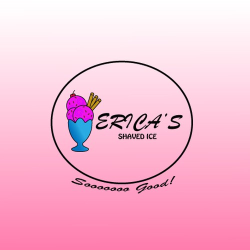Create a striking Shaved Ice Illustration for Erica's Shaved Ice Logo