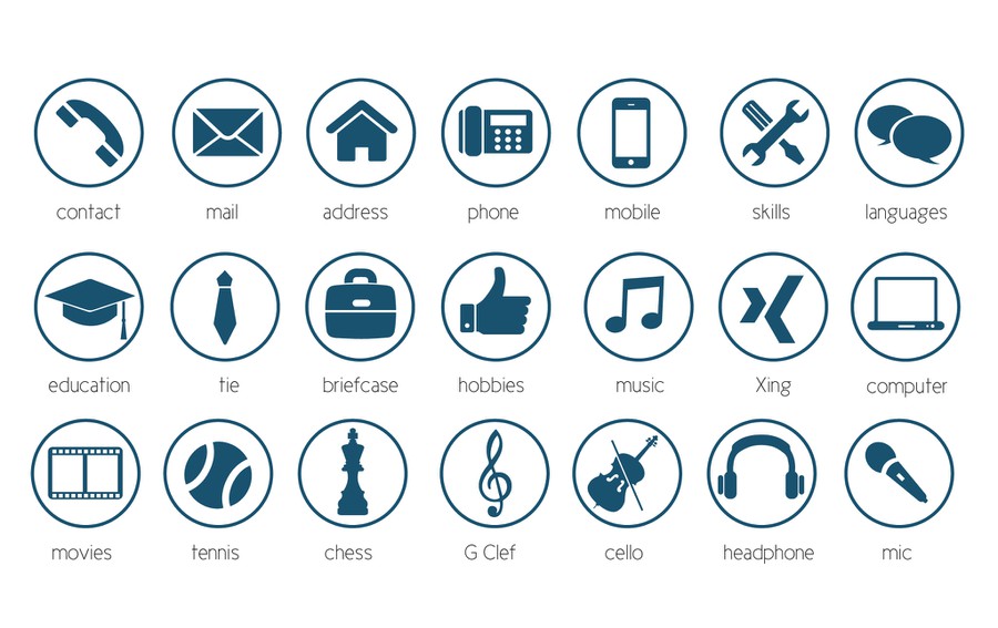 20 Modern Icons For Personal Cv Resume Icon Or Button Contest