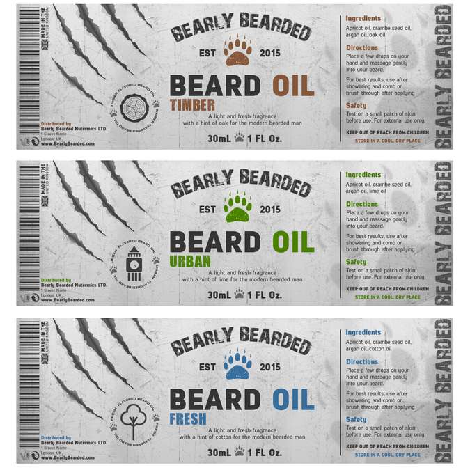 Label for a comptemporary Beard Oil Product label contest