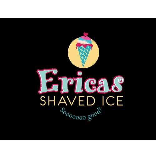 Create a striking Shaved Ice Illustration for Erica's Shaved Ice Logo